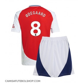 Camisa de time de futebol Arsenal Martin Odegaard #8 Replicas 1º Equipamento Infantil 2024-25 Manga Curta (+ Calças curtas)